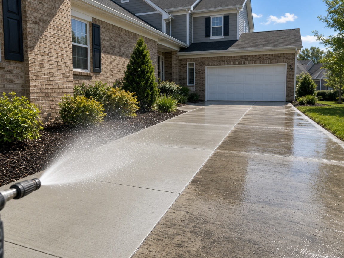 Freshly pressure washed home in Charlotte